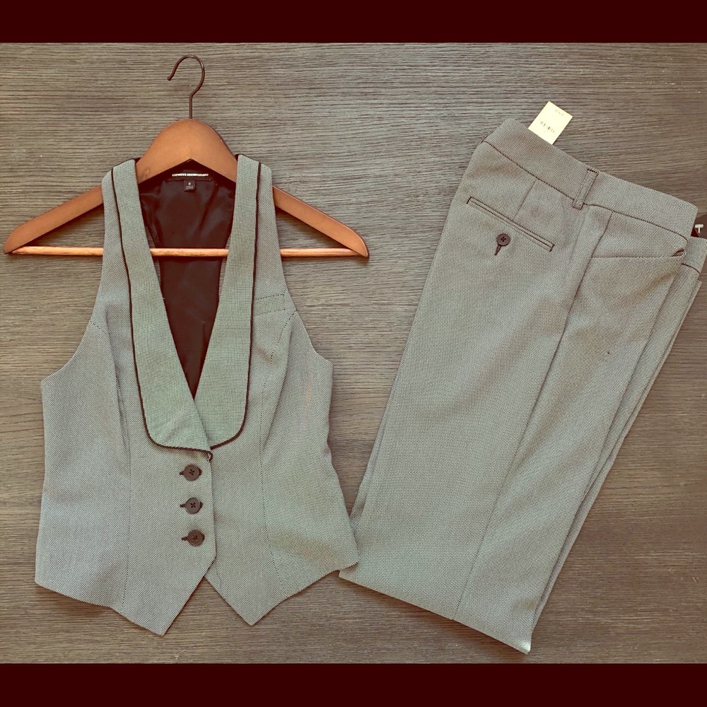 Express Women's Gray Tailored Vest & Matching Pants